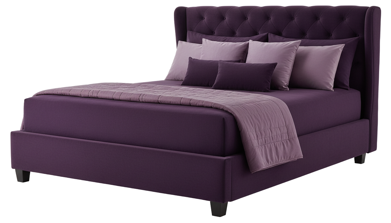 purple bed png PNG transparent background