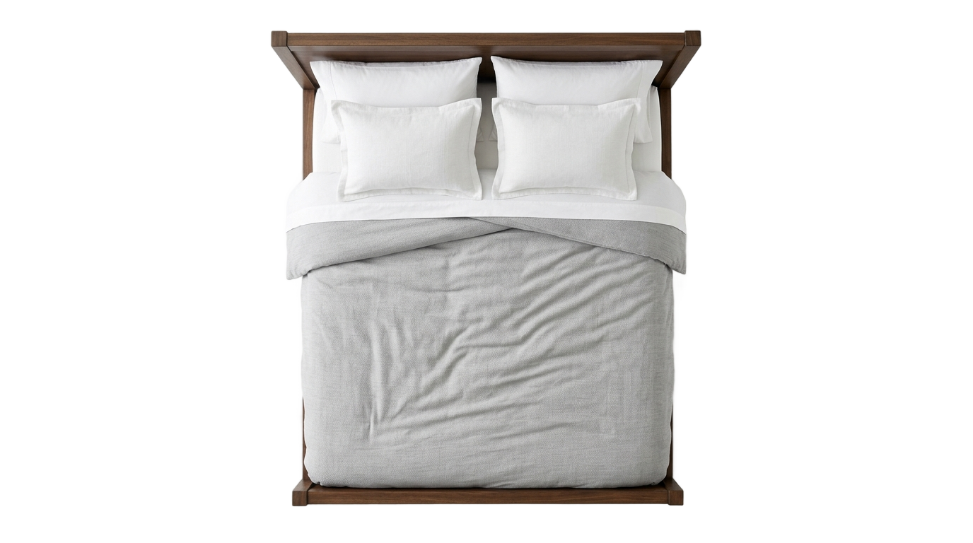 king size bed top view png PNG transparent background