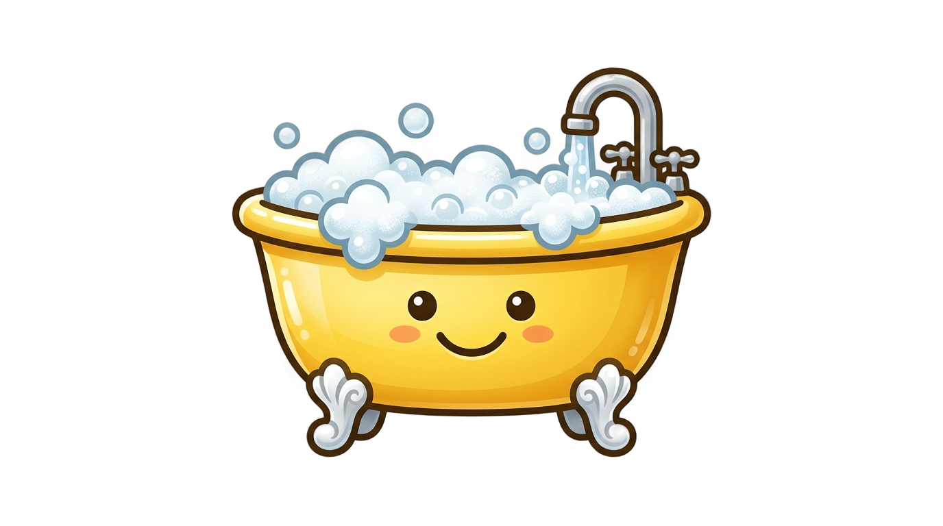 bathtub emoji png PNG transparent background