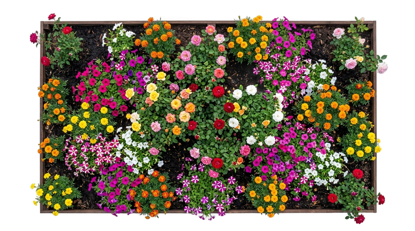 flower bed png top view PNG transparent background