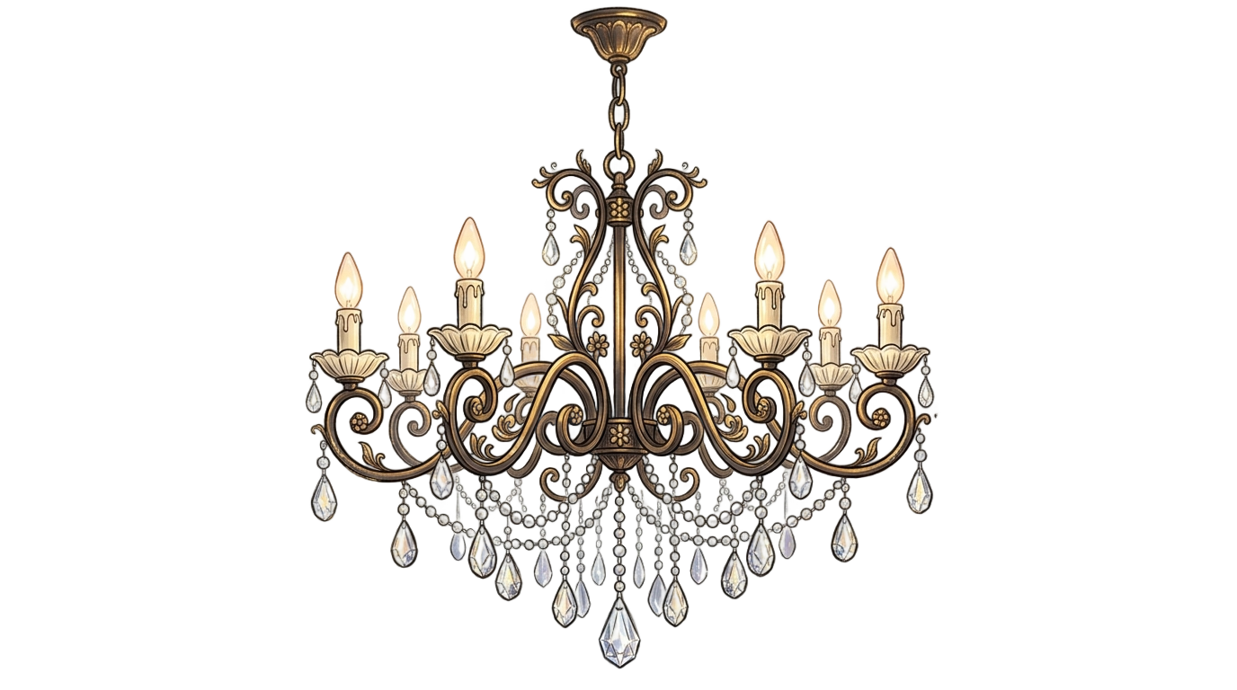 cartoon chandelier png PNG transparent background
