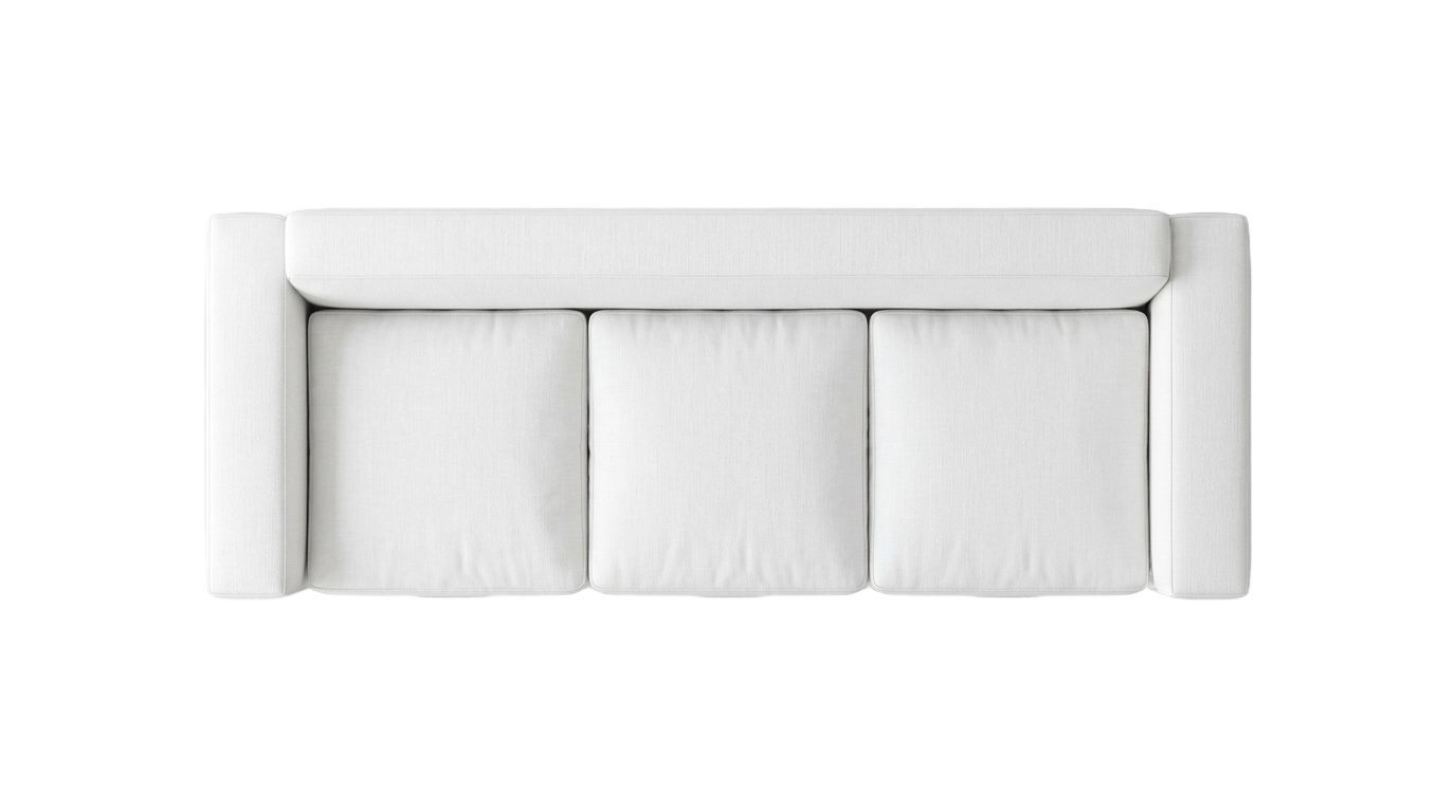 white sofa top view png PNG transparent background