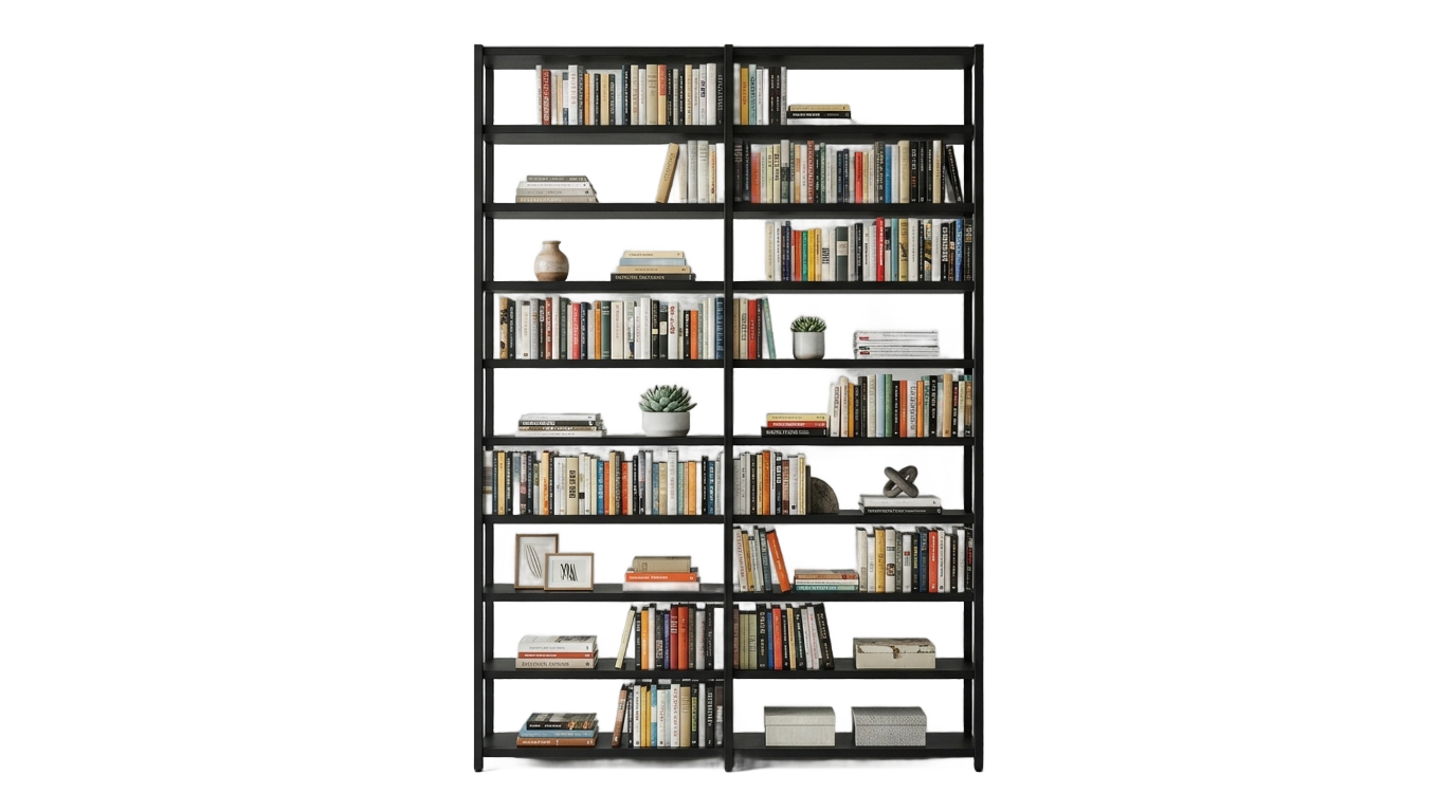 black bookshelf png PNG transparent background