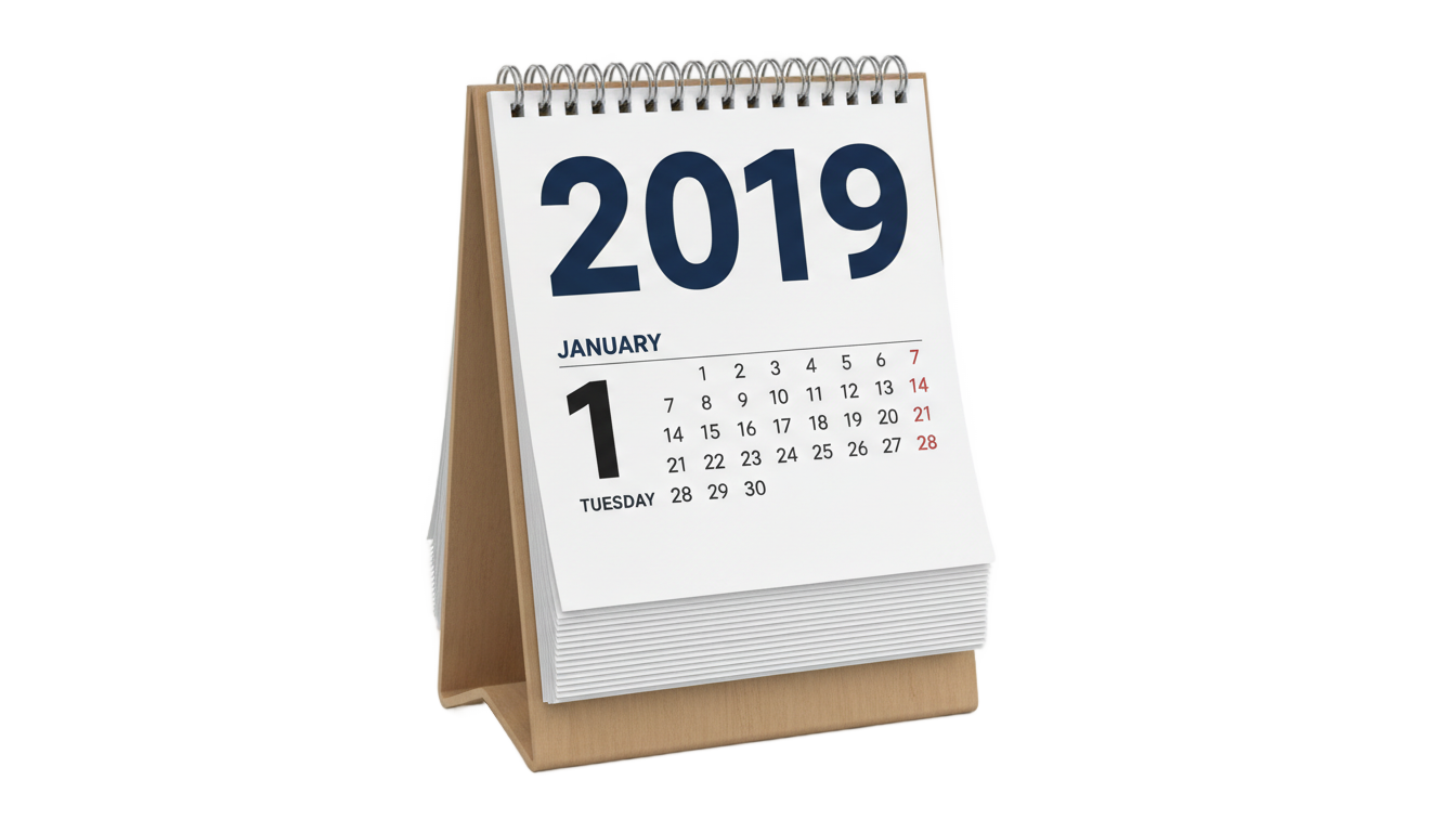 2019 desk calendar png PNG transparent background