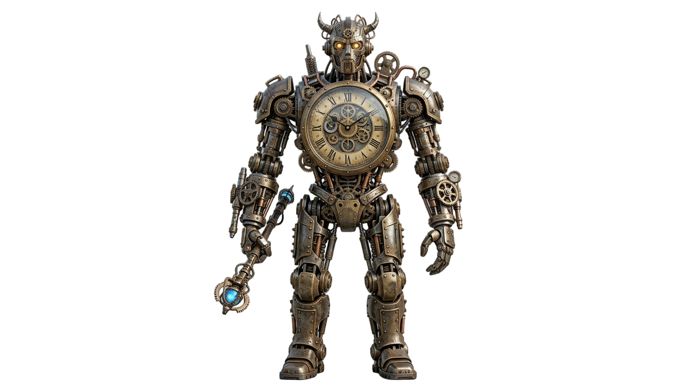 titan clock man png PNG transparent background