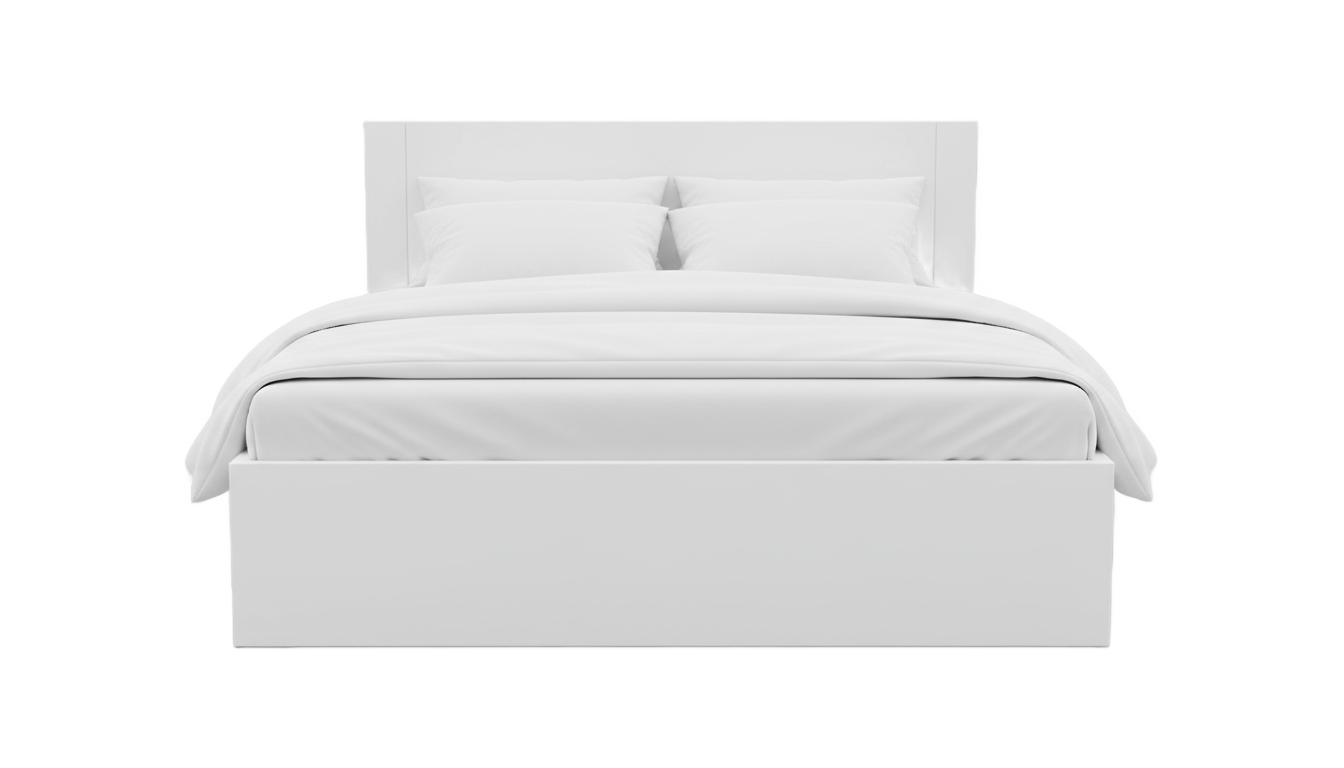 white bed png PNG transparent background