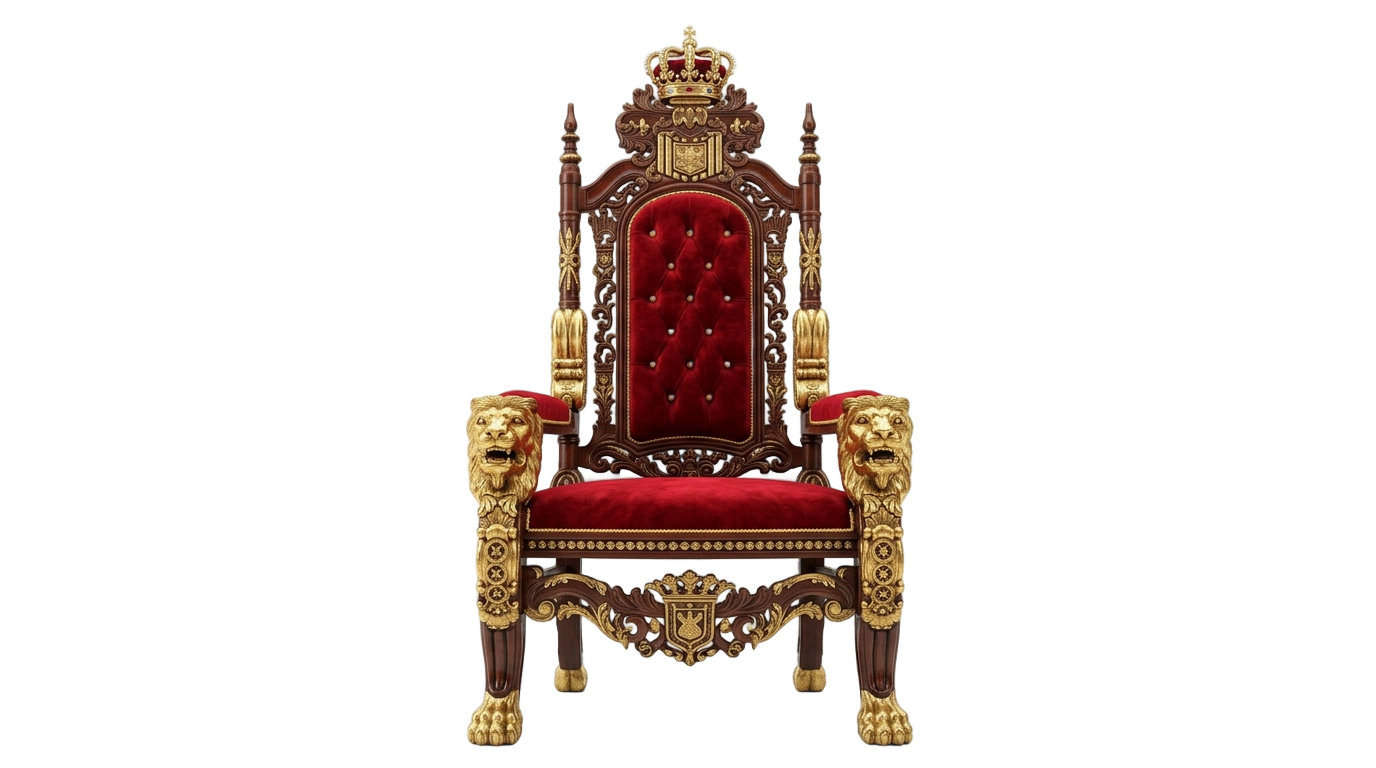 royal king chair png PNG transparent background