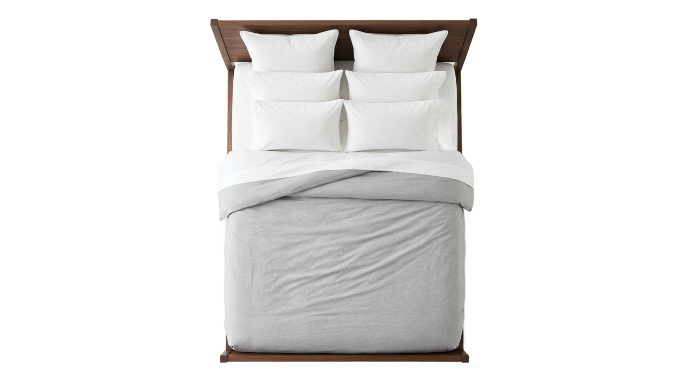 queen bed top view png PNG transparent background