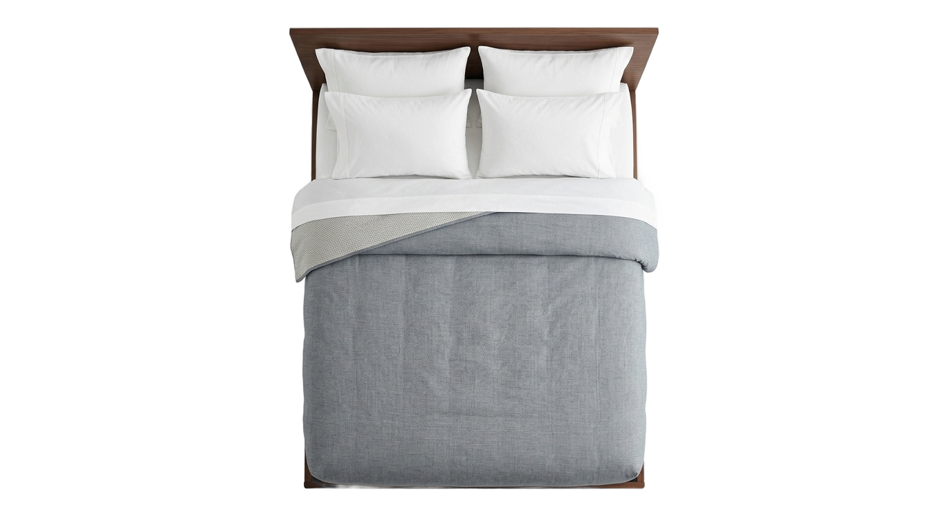 queen bed top view png PNG transparent background