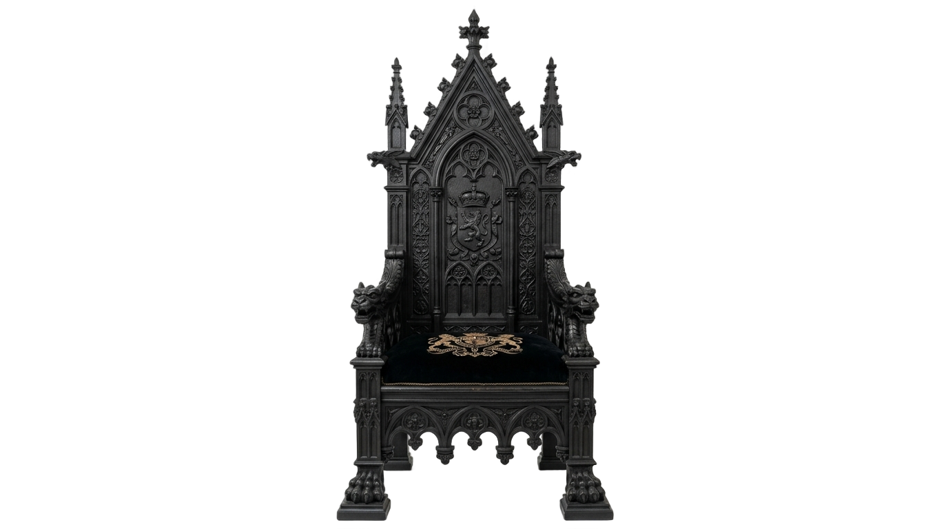 black throne chair png PNG transparent background