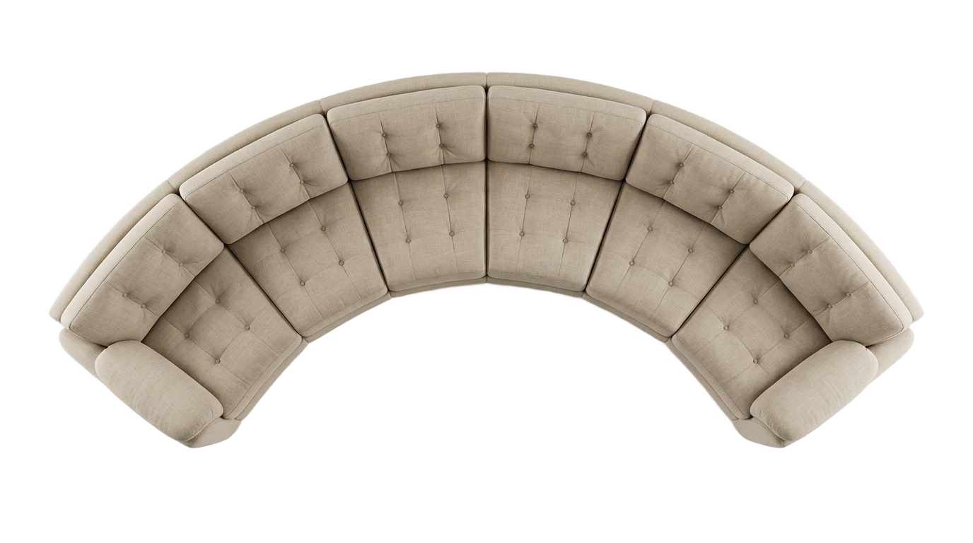 curved sofa top view png PNG transparent background