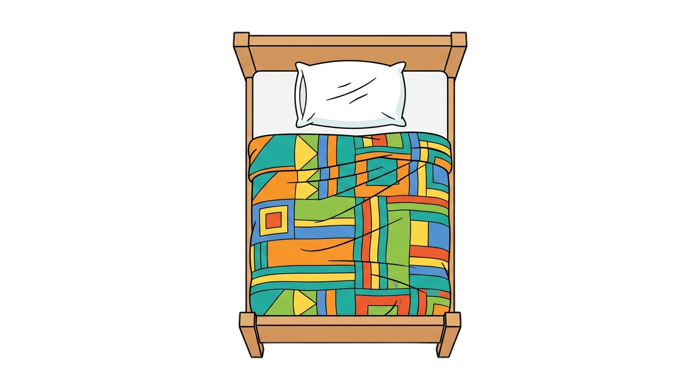 cartoon bed top view png PNG transparent background