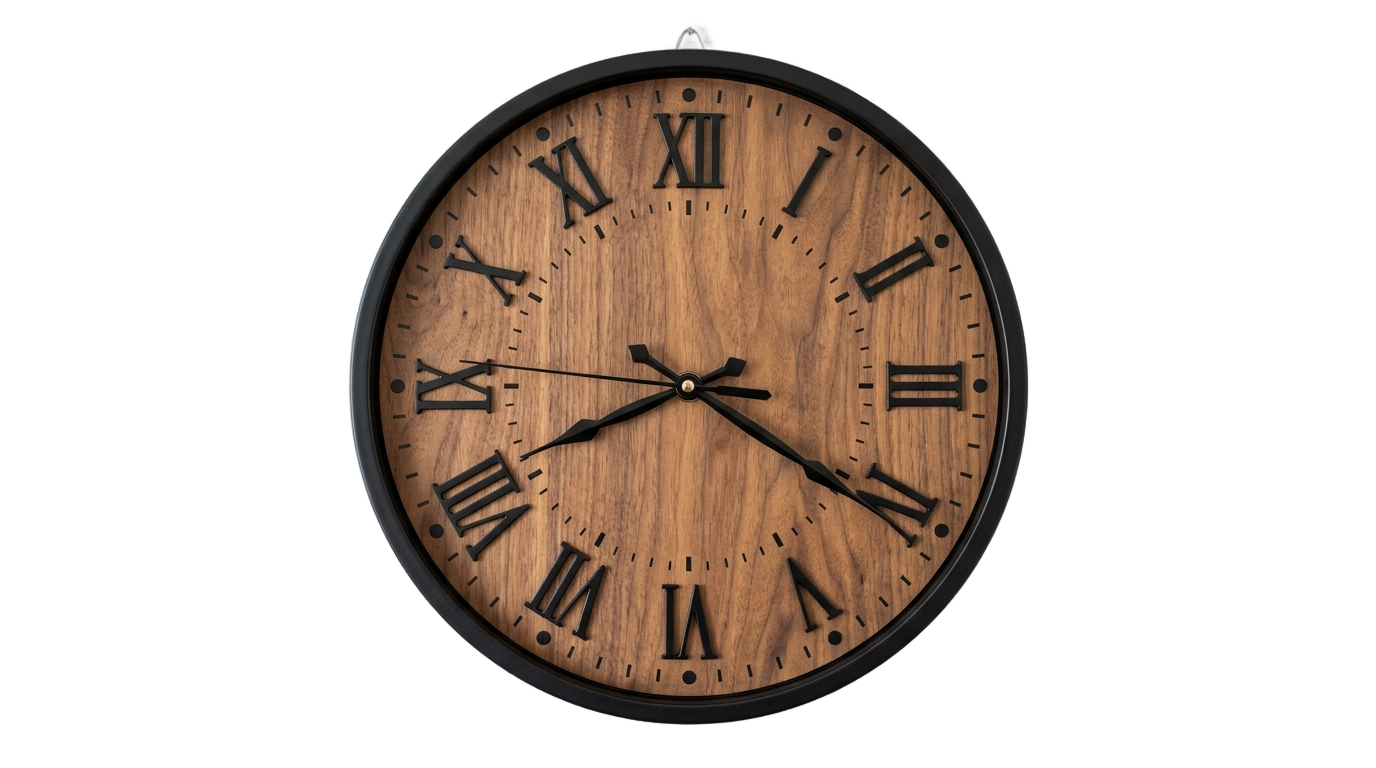wooden clock png PNG transparent background