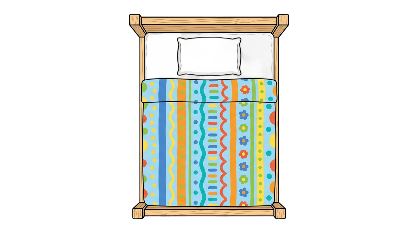 cartoon bed top view png PNG transparent background