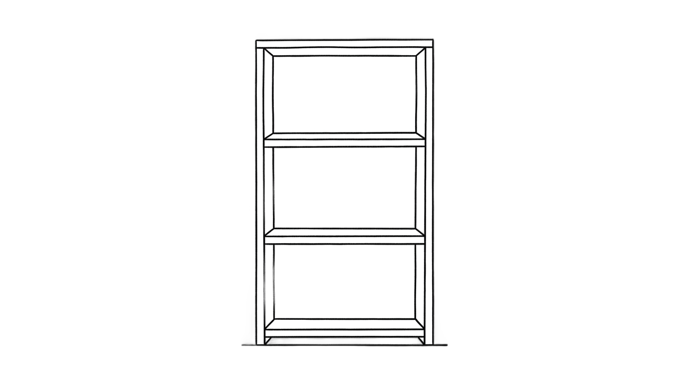 bookshelf outline png PNG transparent background