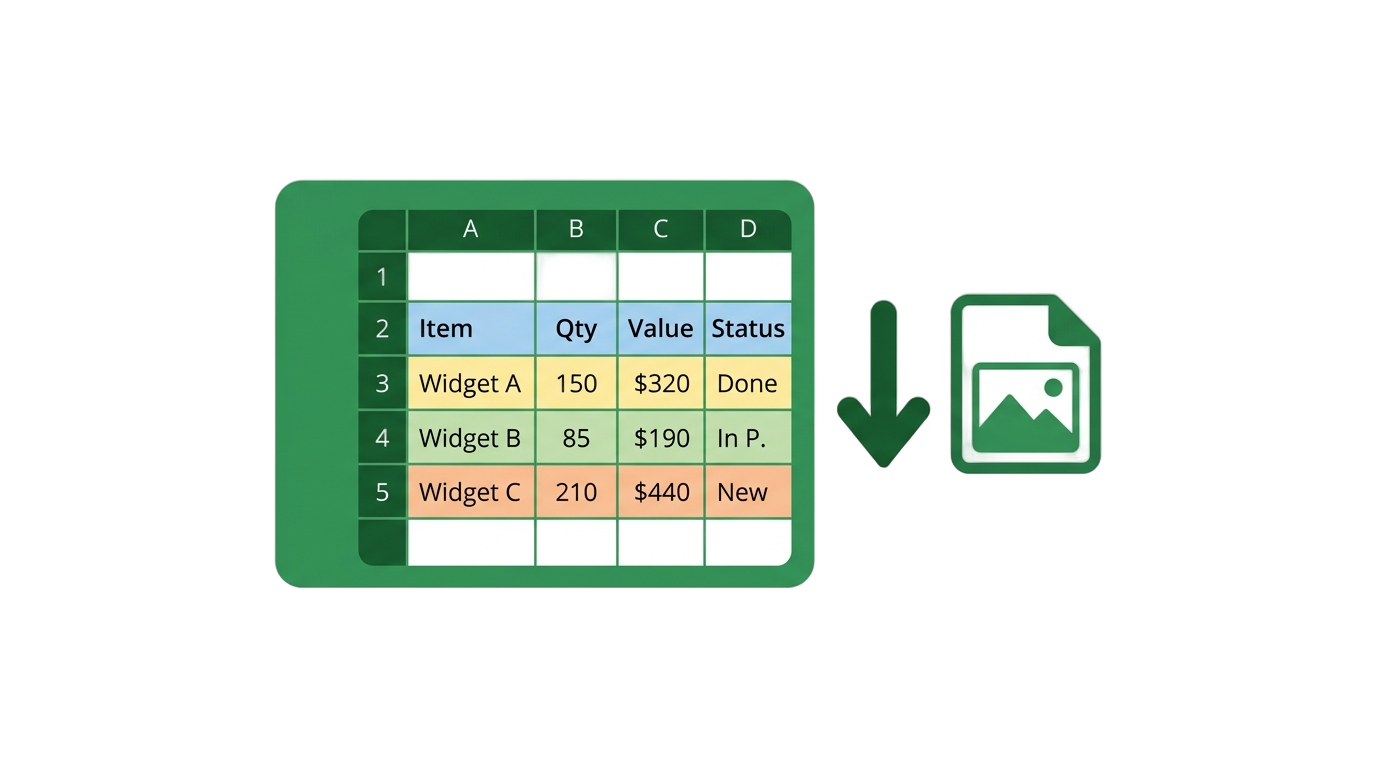 save excel table as png PNG transparent background
