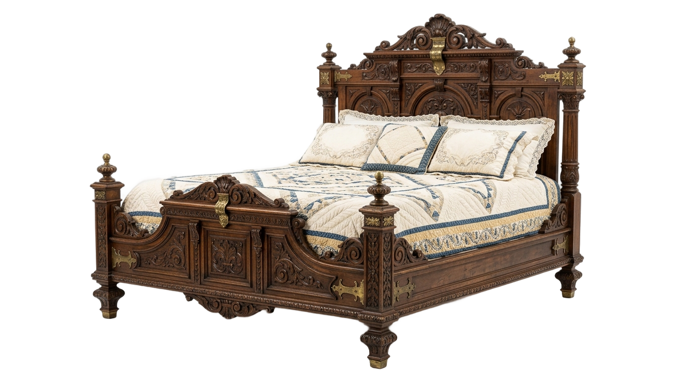 vintage bed png PNG transparent background