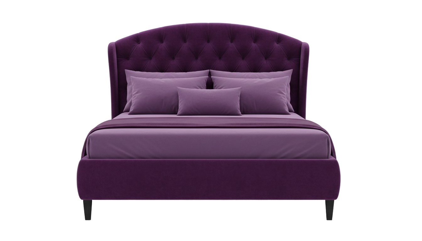 purple bed png PNG transparent background