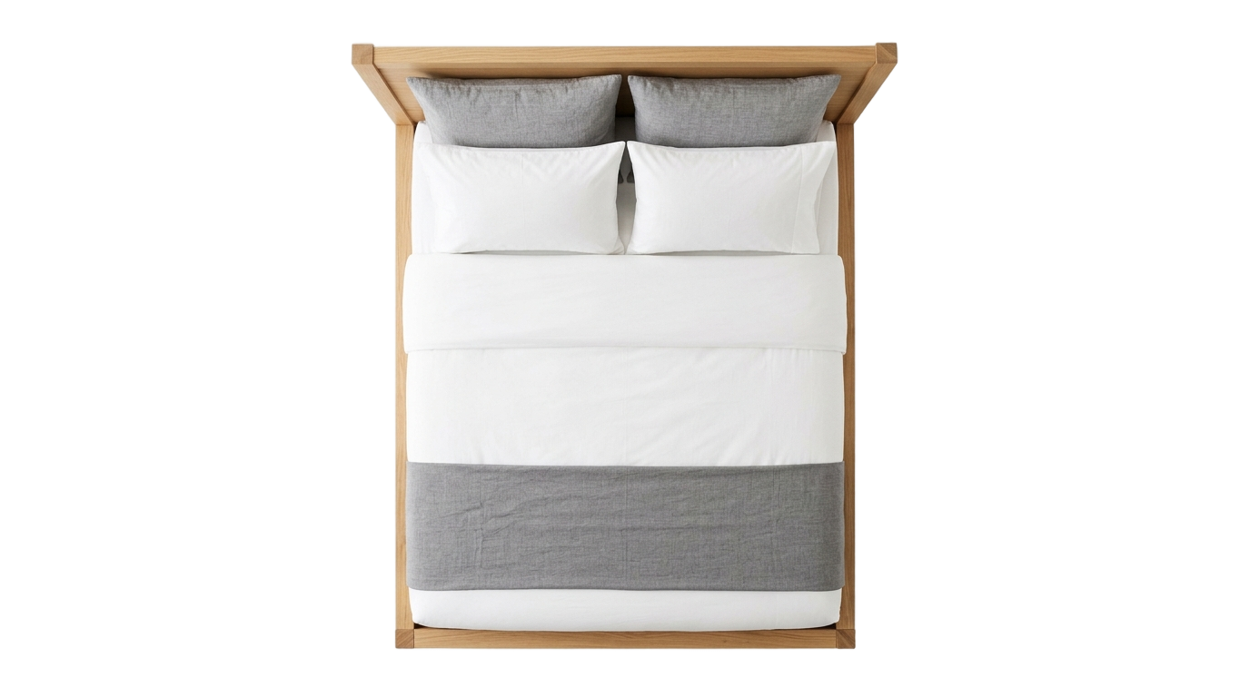 modern bed top view png PNG transparent background