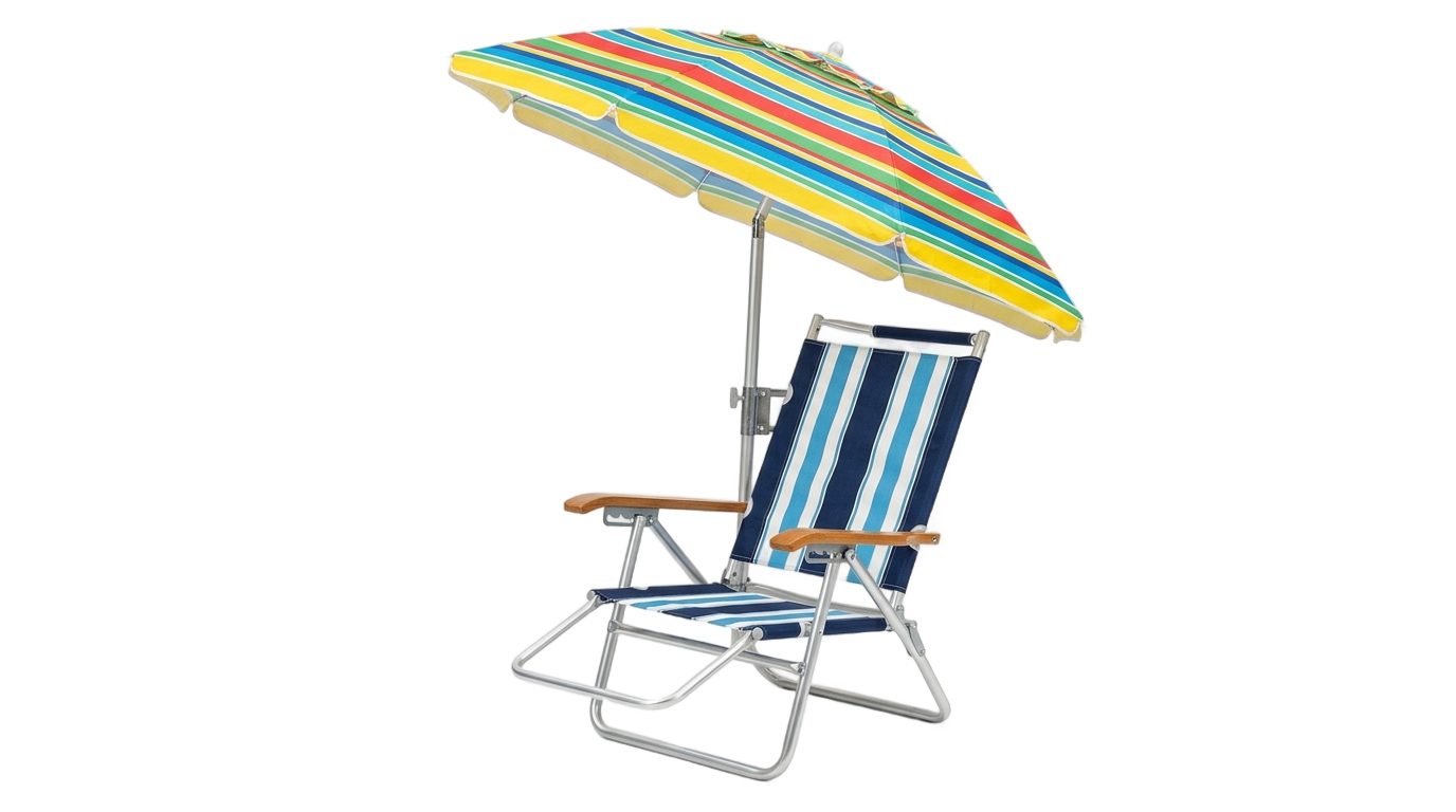 beach chair with umbrella png PNG transparent background