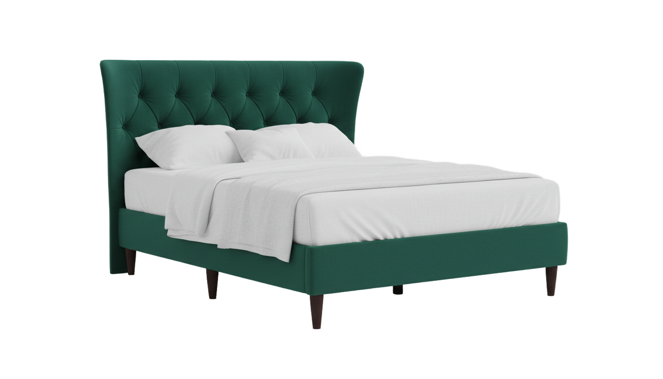 green bed png PNG transparent background