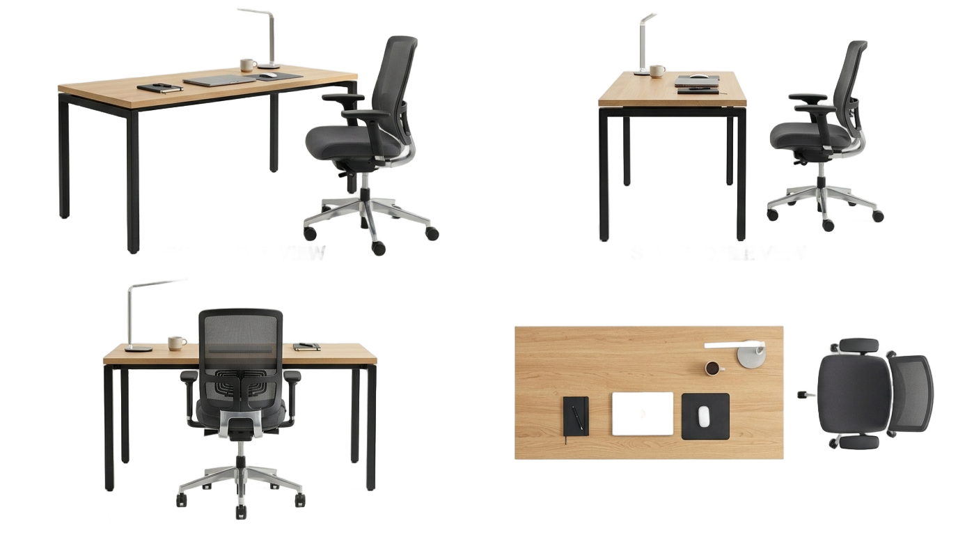 office table and chair png PNG transparent background