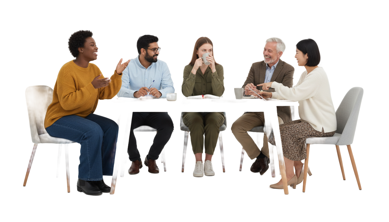 people sitting at table png PNG transparent background
