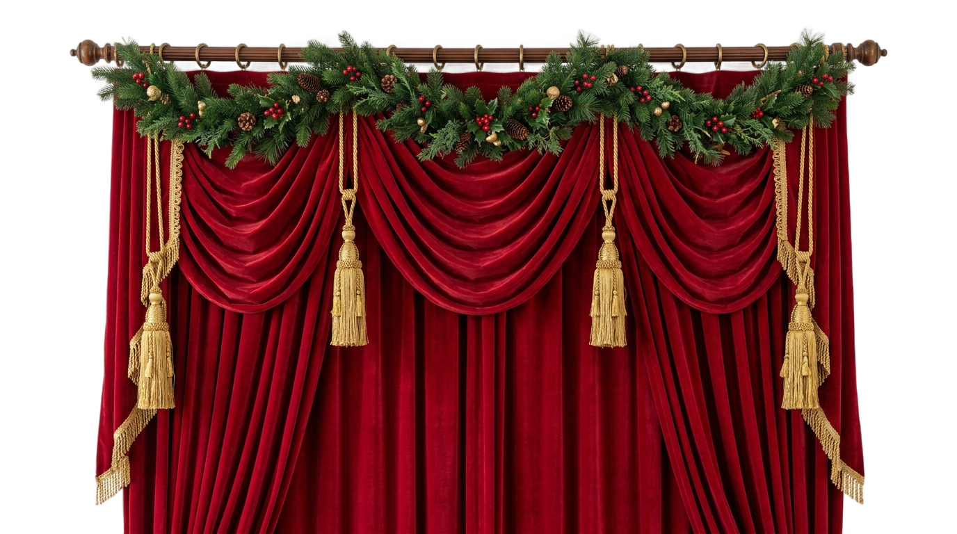 christmas curtain png PNG transparent background