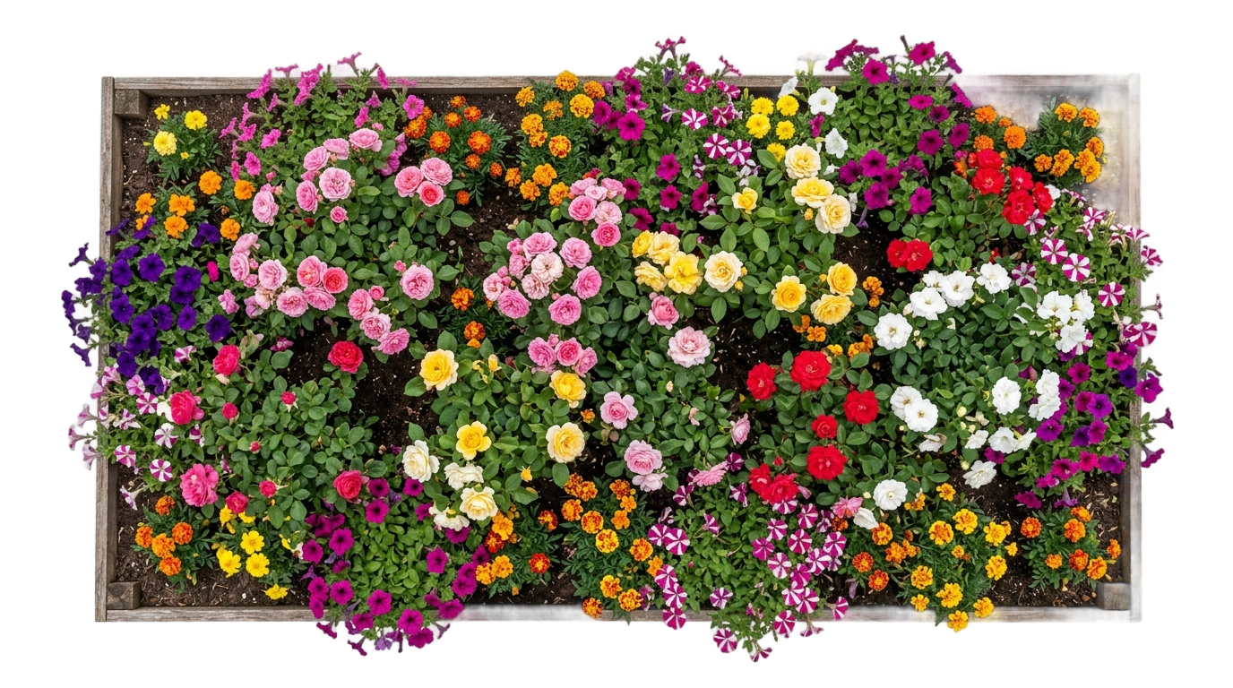 flower bed png top view PNG transparent background