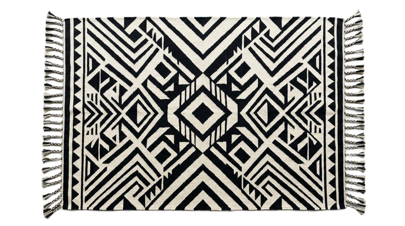 black and white rug png PNG transparent background