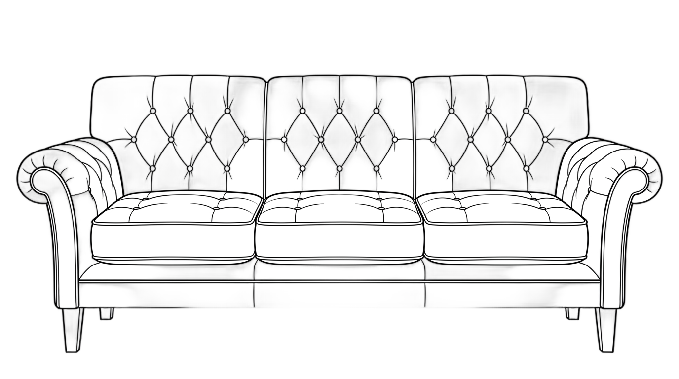 sofa png black and white PNG transparent background