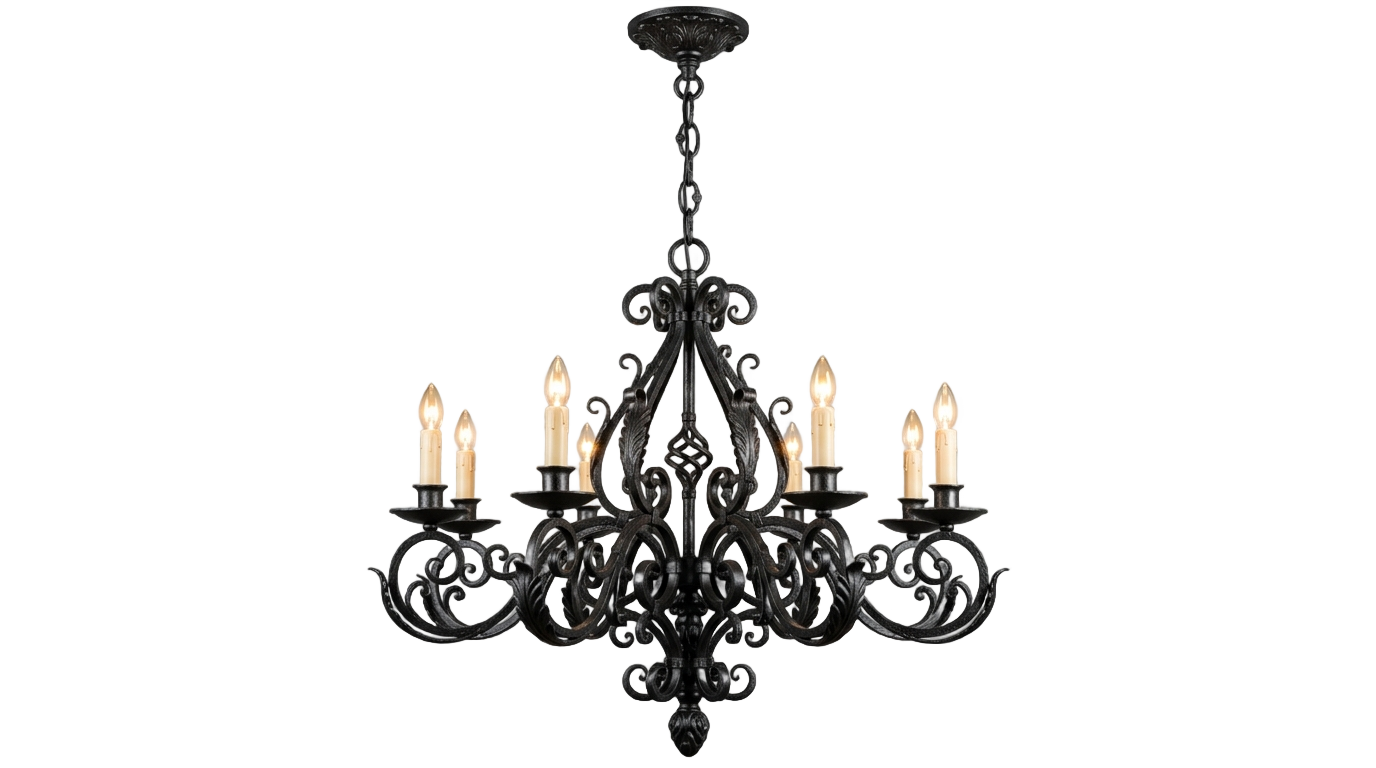 black chandelier png PNG transparent background