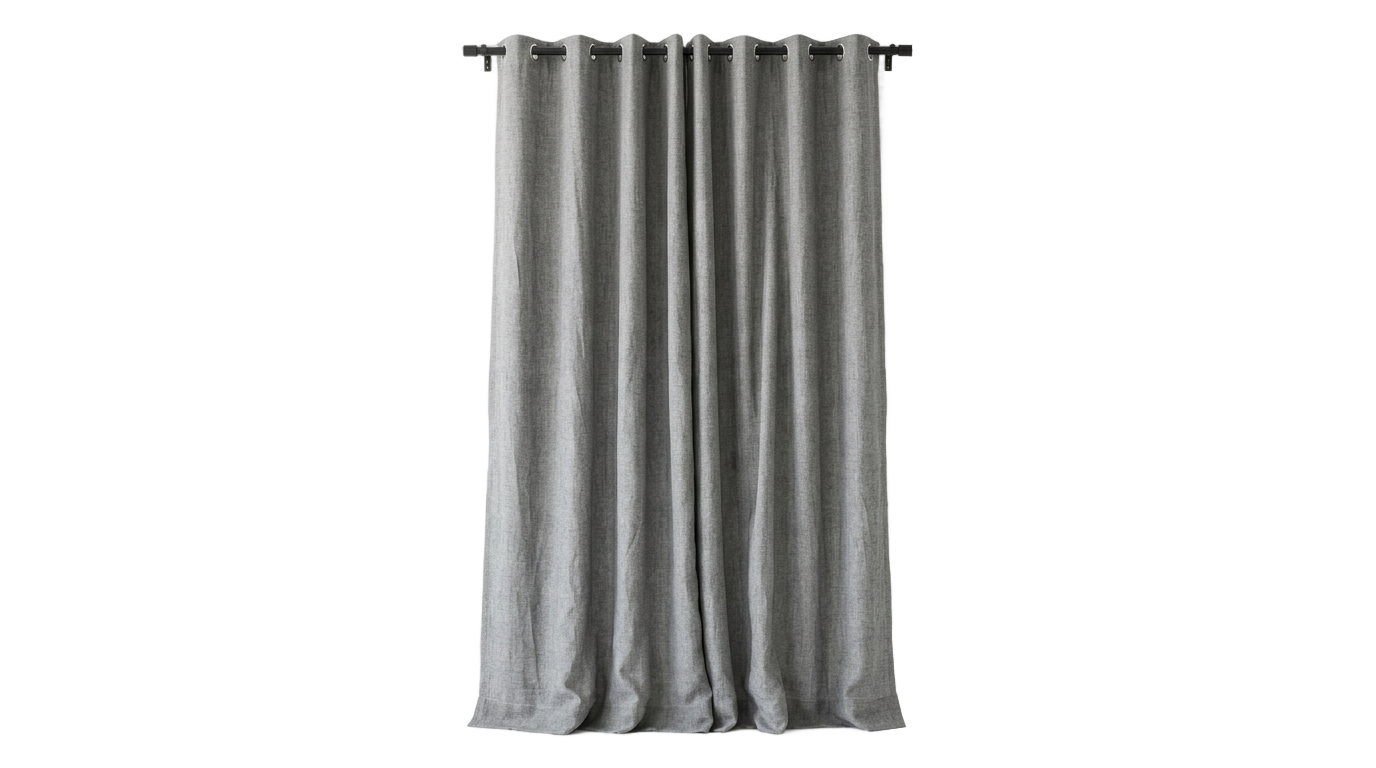 grey curtain png PNG transparent background