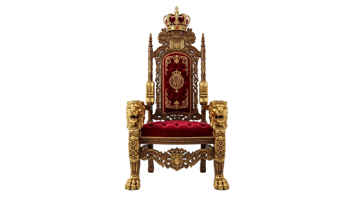 royal king chair png PNG transparent background
