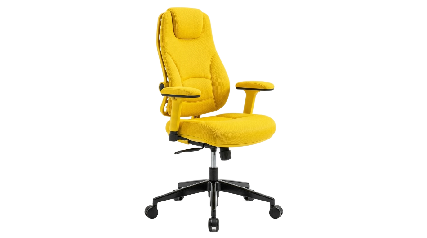 yellow office chair png PNG transparent background