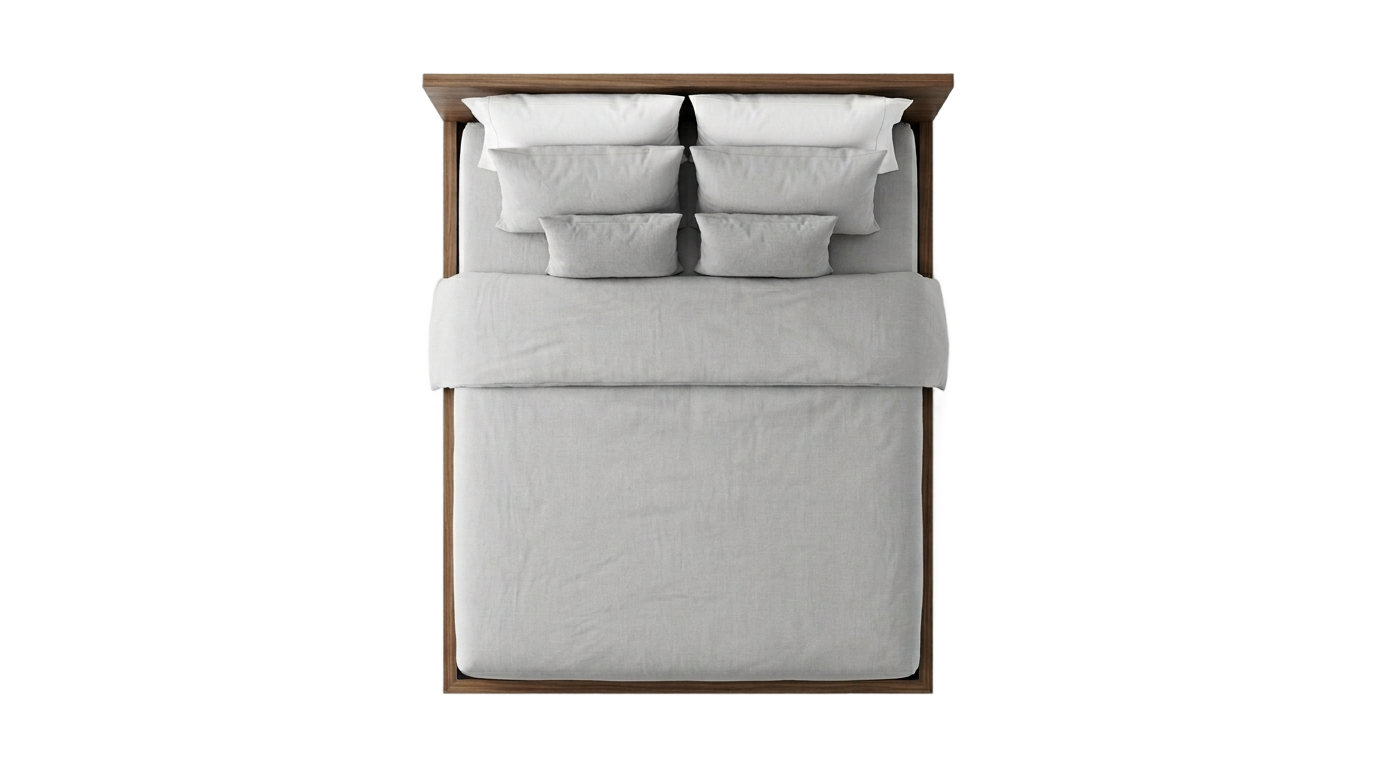 modern bed top view png PNG transparent background