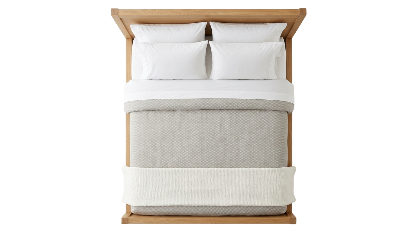 queen bed top view png PNG transparent background