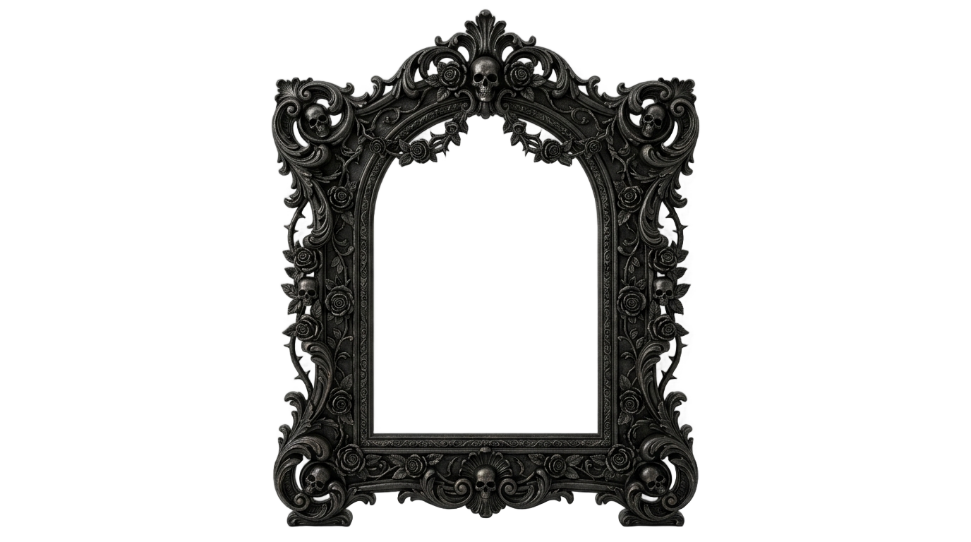 gothic mirror frame png PNG transparent background
