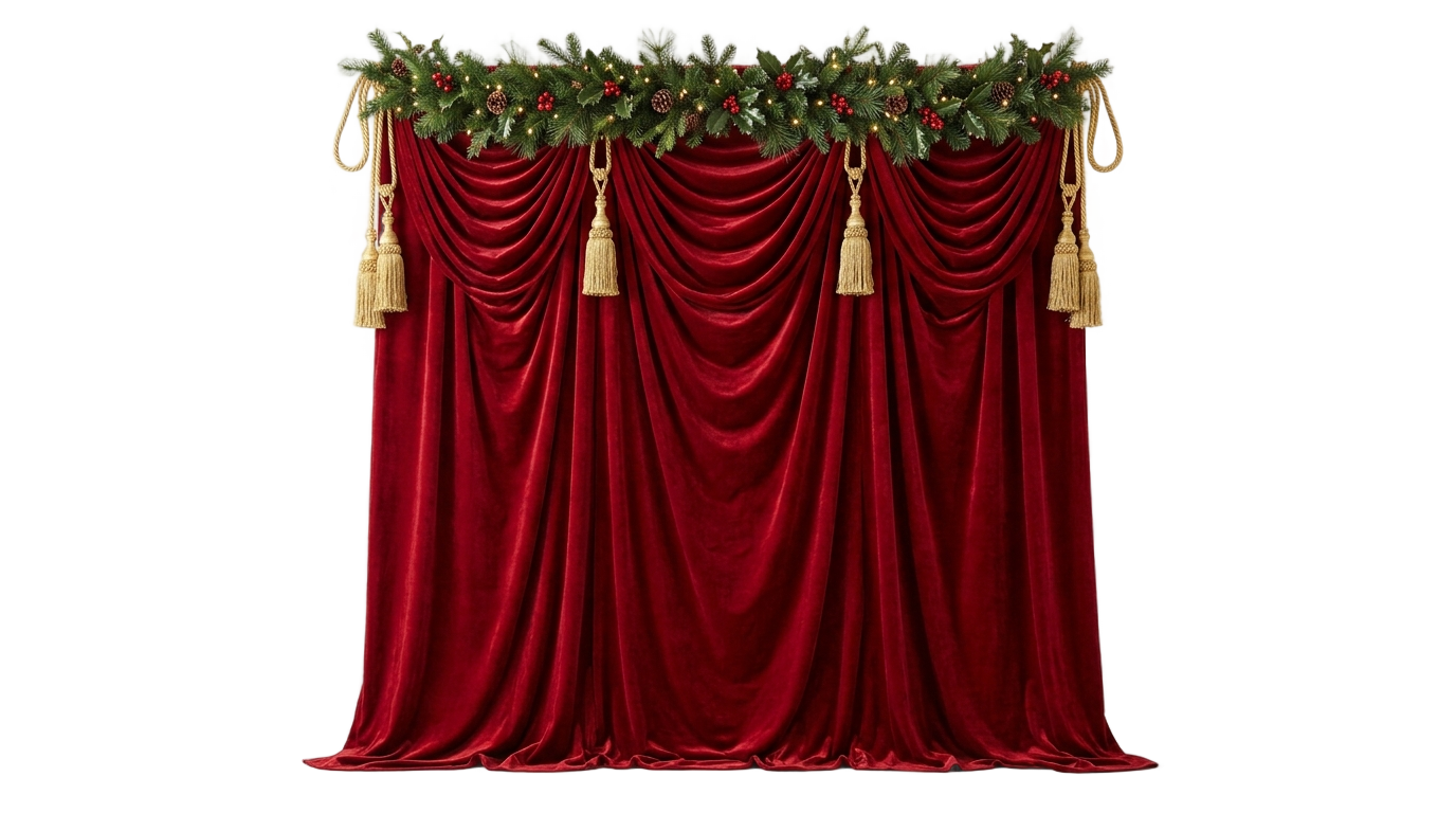 christmas curtain png PNG transparent background