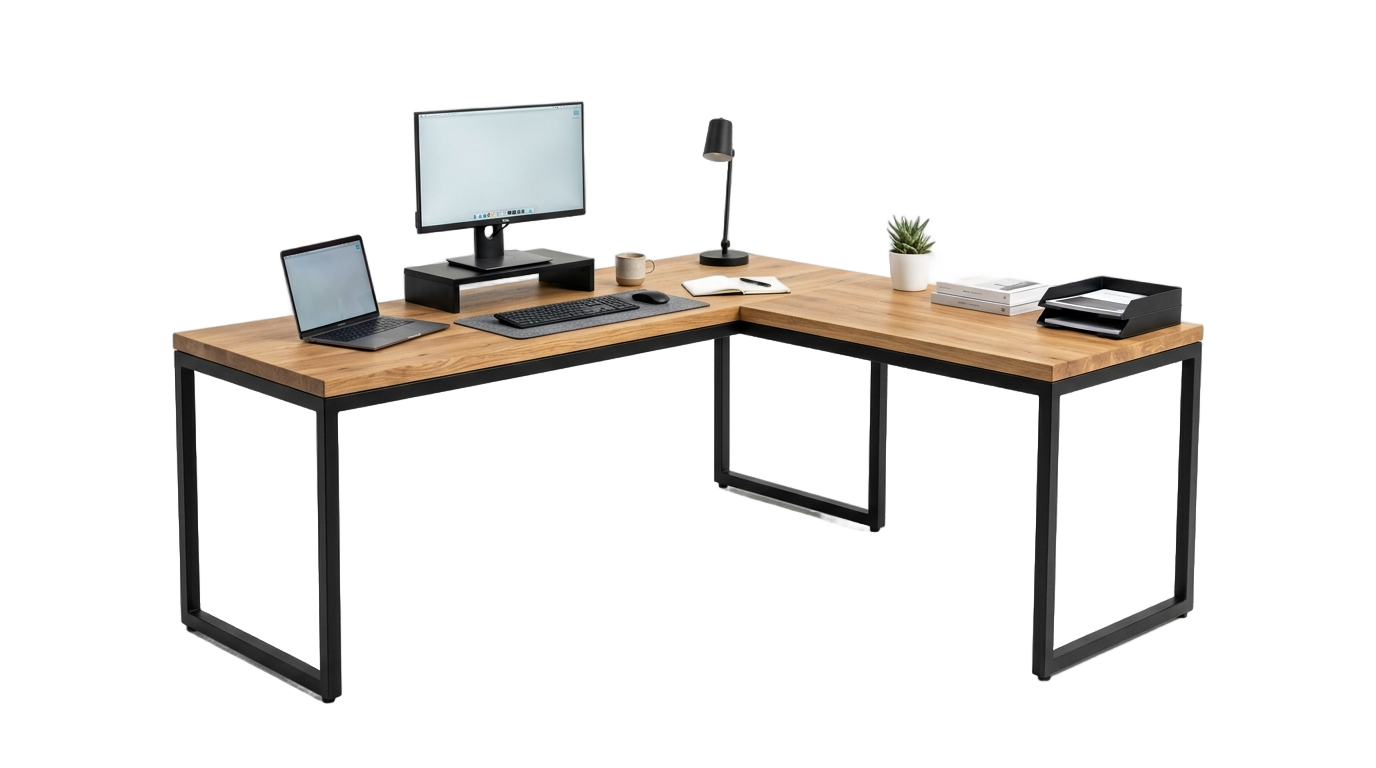 l shaped desk png PNG transparent background