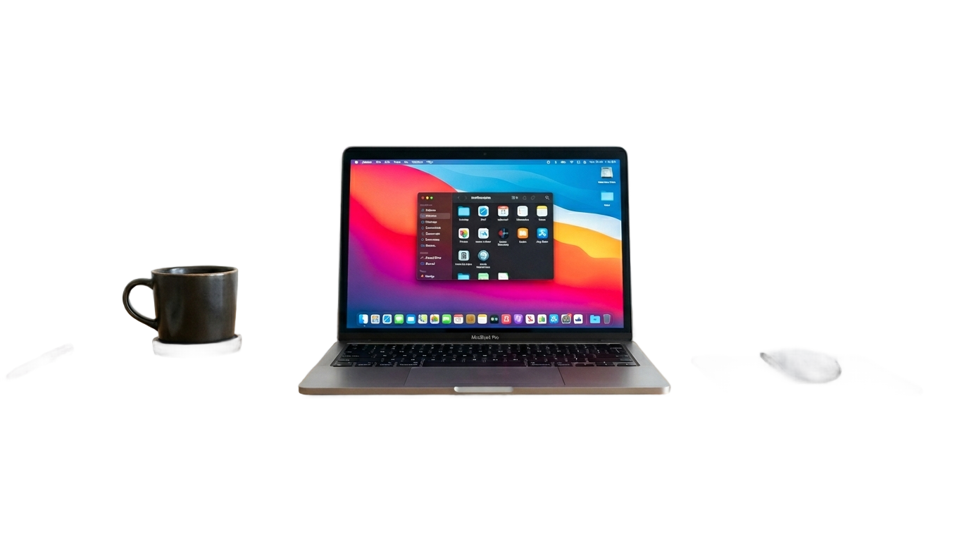 laptop on desk png PNG transparent background