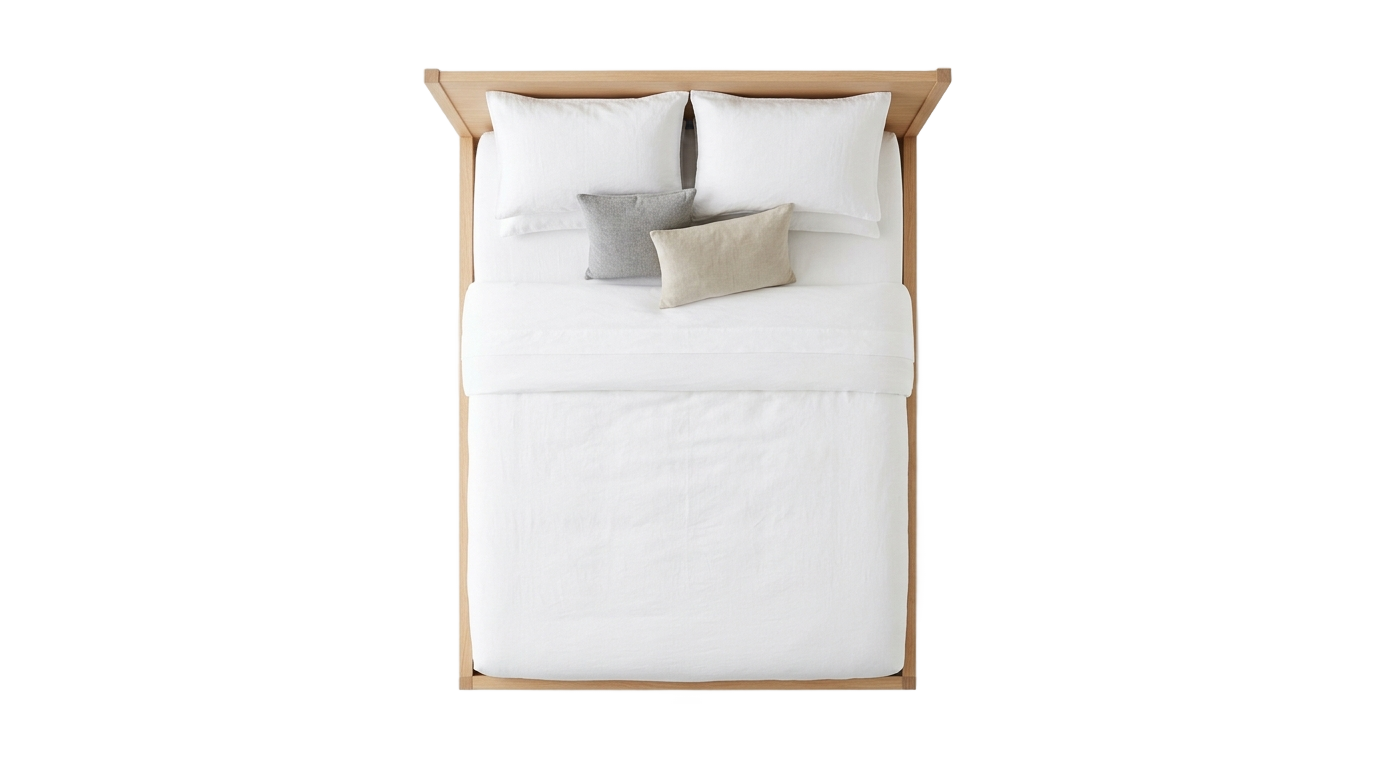 modern bed top view png PNG transparent background