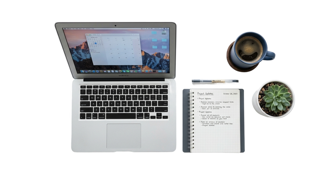 office desk top view png PNG transparent background