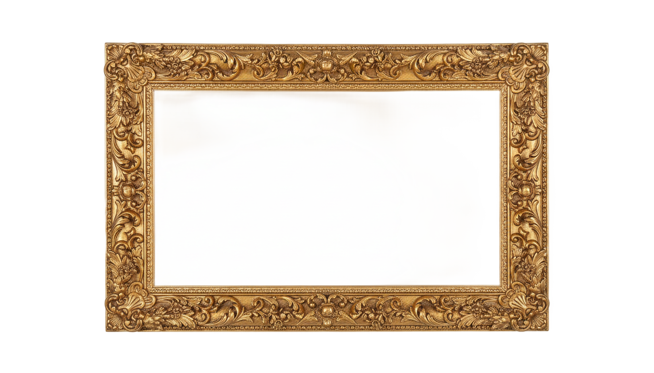 gold mirror frame png PNG transparent background