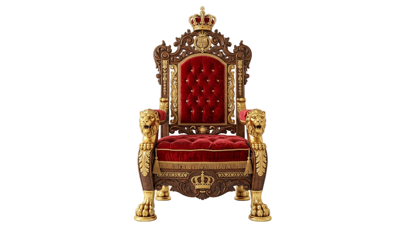 royal king chair png PNG transparent background