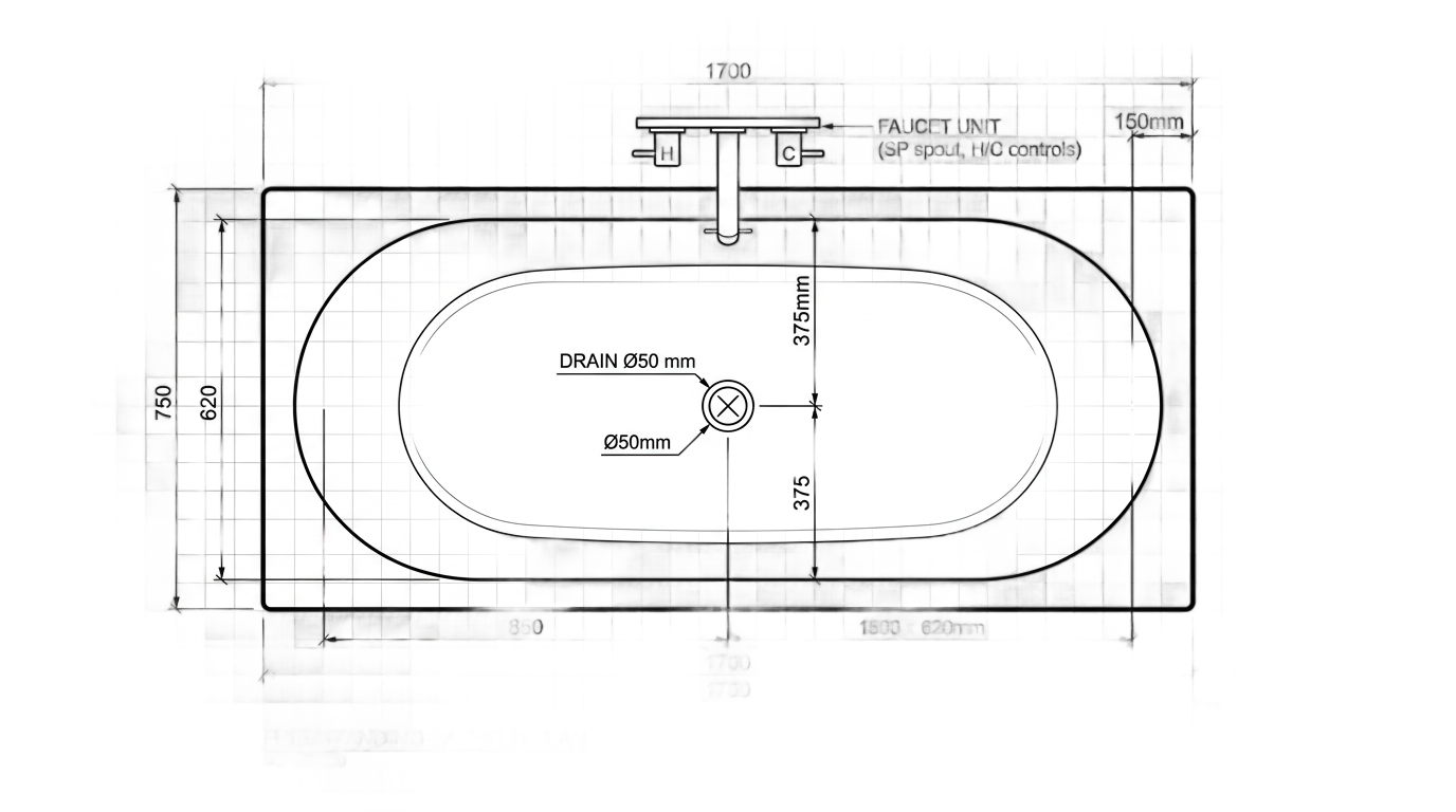 bathtub plan png PNG transparent background