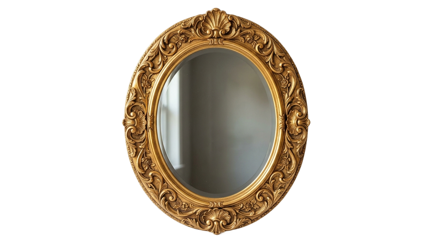 oval mirror frame png PNG transparent background