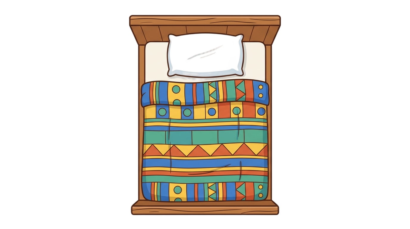 cartoon bed top view png PNG transparent background
