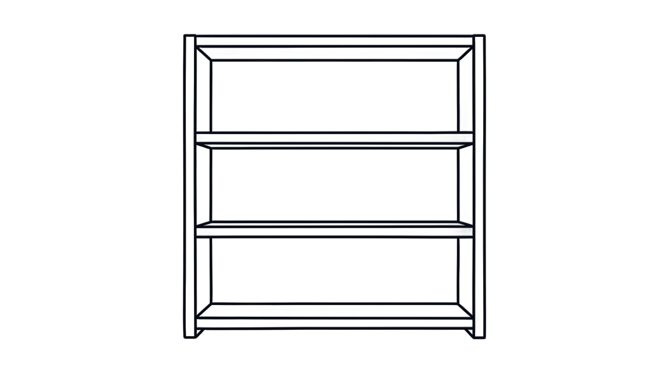 bookshelf outline png PNG transparent background