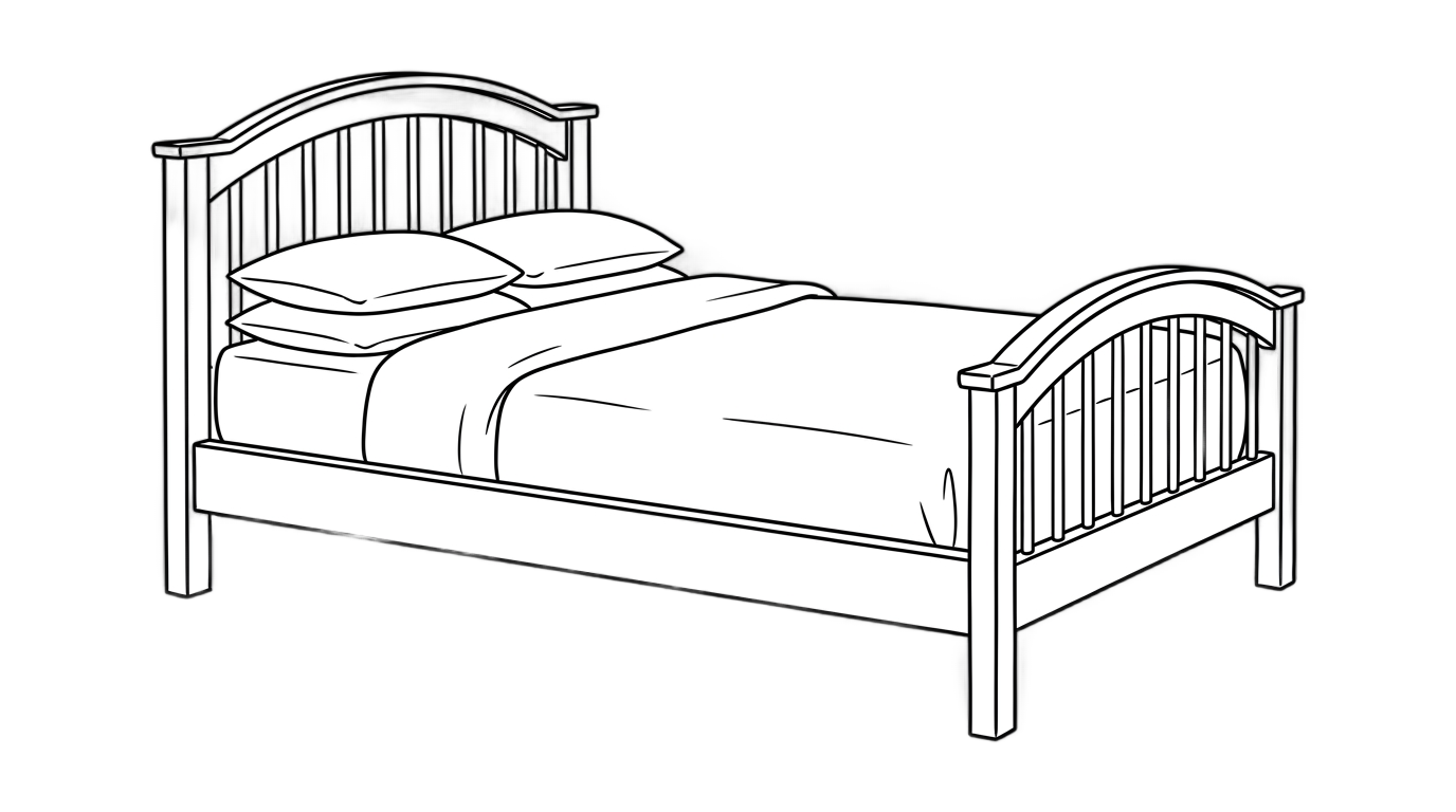 bed outline png PNG transparent background